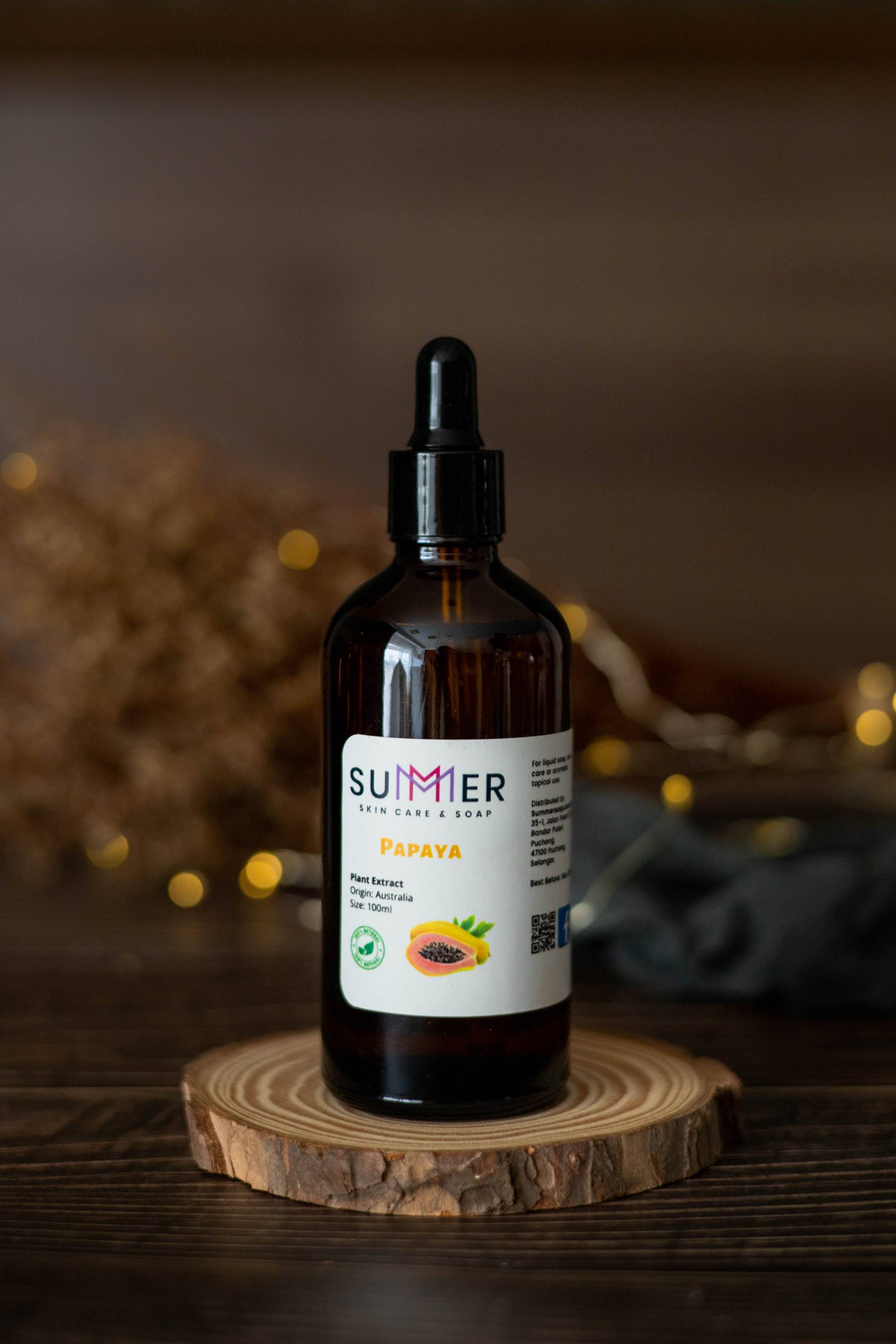 Summer Soap Papaya Extract Pure & Natural 10/50/100ml PURE BOTANICAL