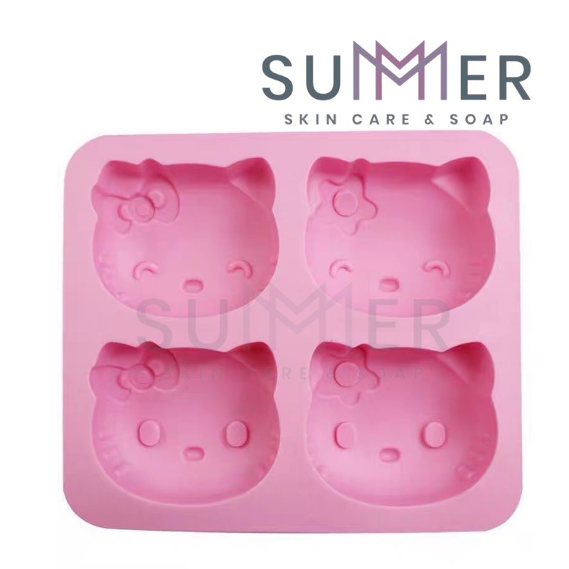 Summer Soap Hello Kitty Mold 4 Cavity Food Grade Silicone Chocolate